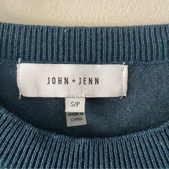 Revolve John + Jenn Blue Cold Shoulder Knit Sweater | Sz Small - Picture 4 of 6